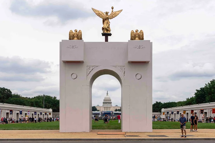 President's planned arch would become a 'military complex' able to host drones and snipers